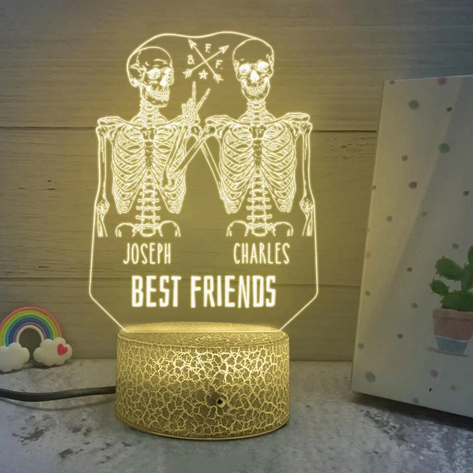 Skull Best Friends Forever 3D Led Light Custom Name - Image 13
