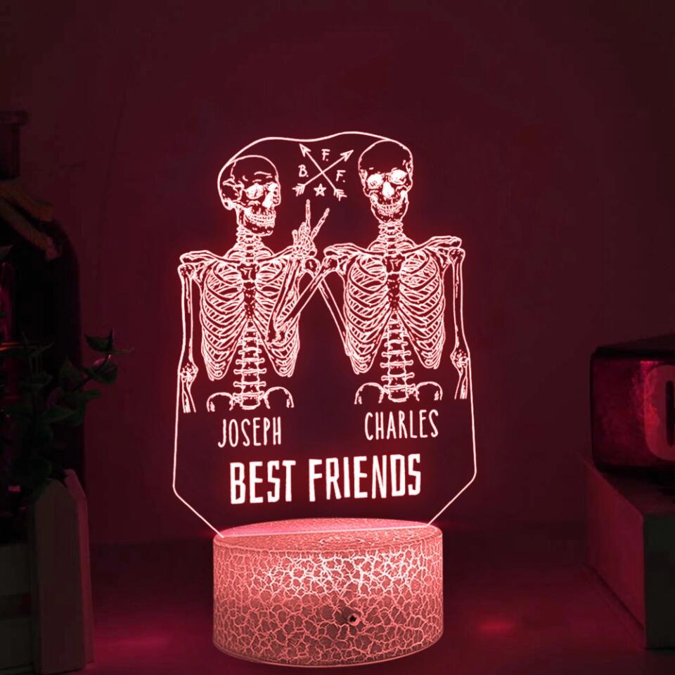 Skull Best Friends Forever 3D Led Light Custom Name - Image 14