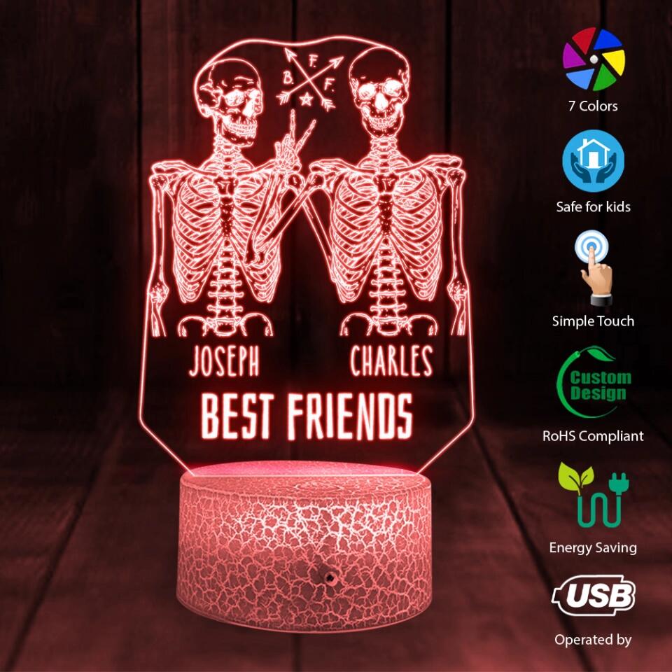 Skull Best Friends Forever 3D Led Light Custom Name - Image 3