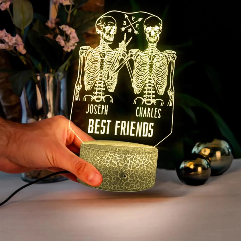 Skull Best Friends Forever 3D Led Light Custom Name - Image 5