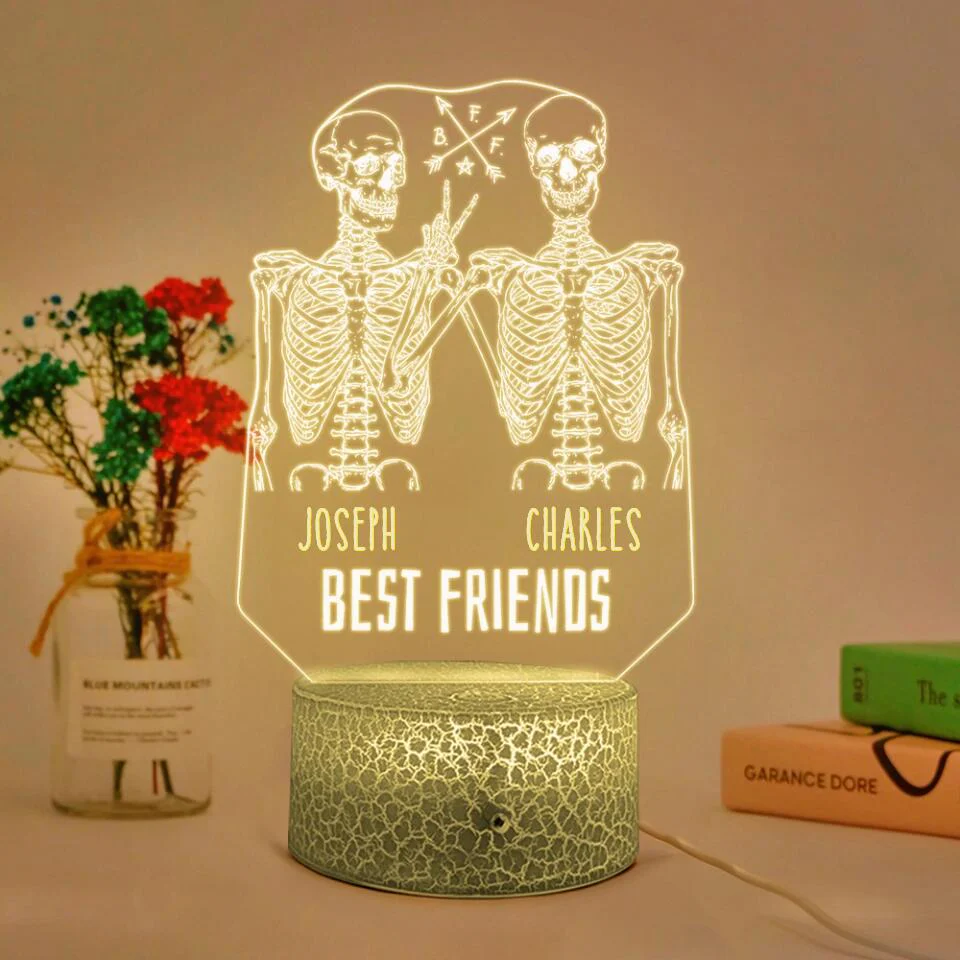 Skull Best Friends Forever 3D Led Light Custom Name - Image 7