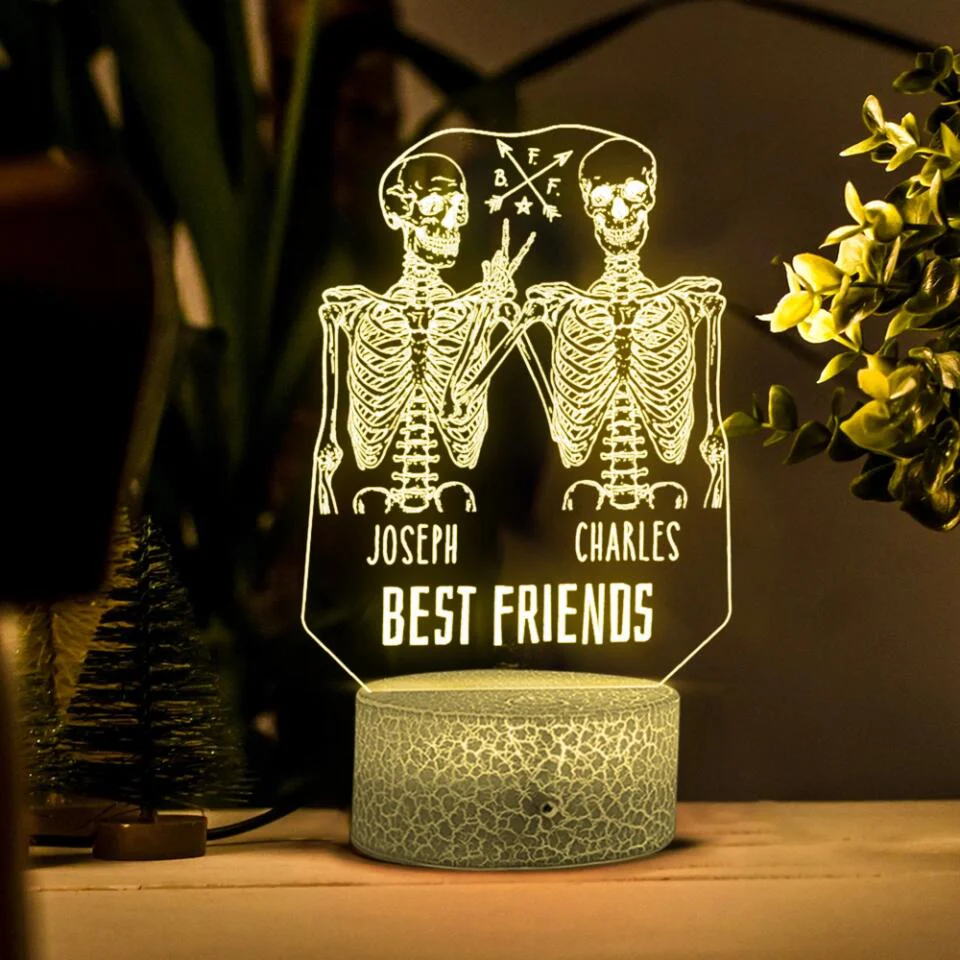 Skull Best Friends Forever 3D Led Light Custom Name - Image 9