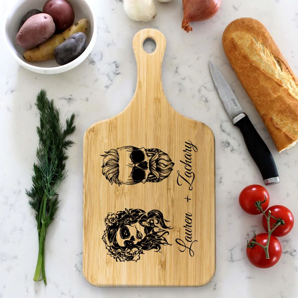 Skull Wooden Cutting Board With Name - Personalized Cutting Board - Image 4
