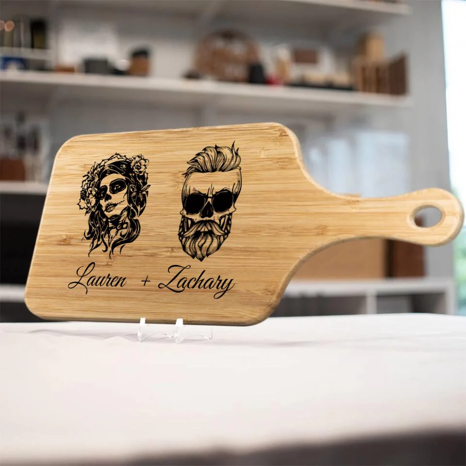 Skull Wooden Cutting Board With Name - Personalized Cutting Board - Image 5