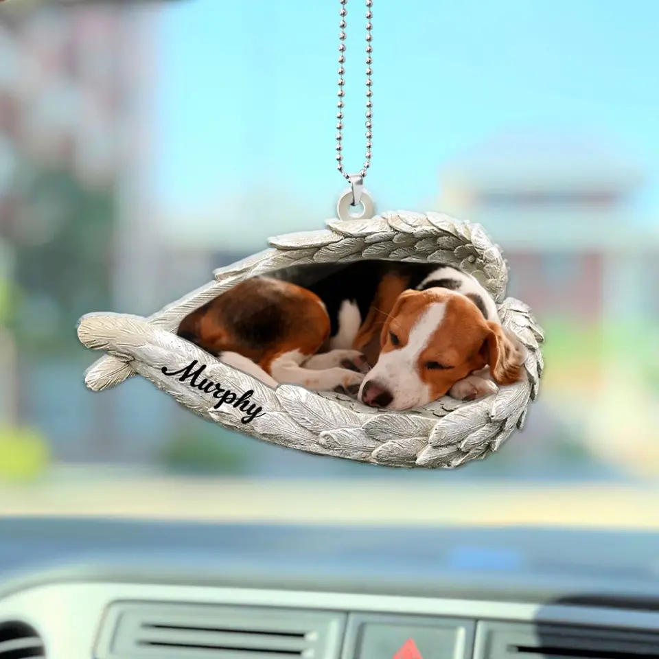 Sleeping Pet Within Angel Wings - Ornament For Car Christmas - Image 5
