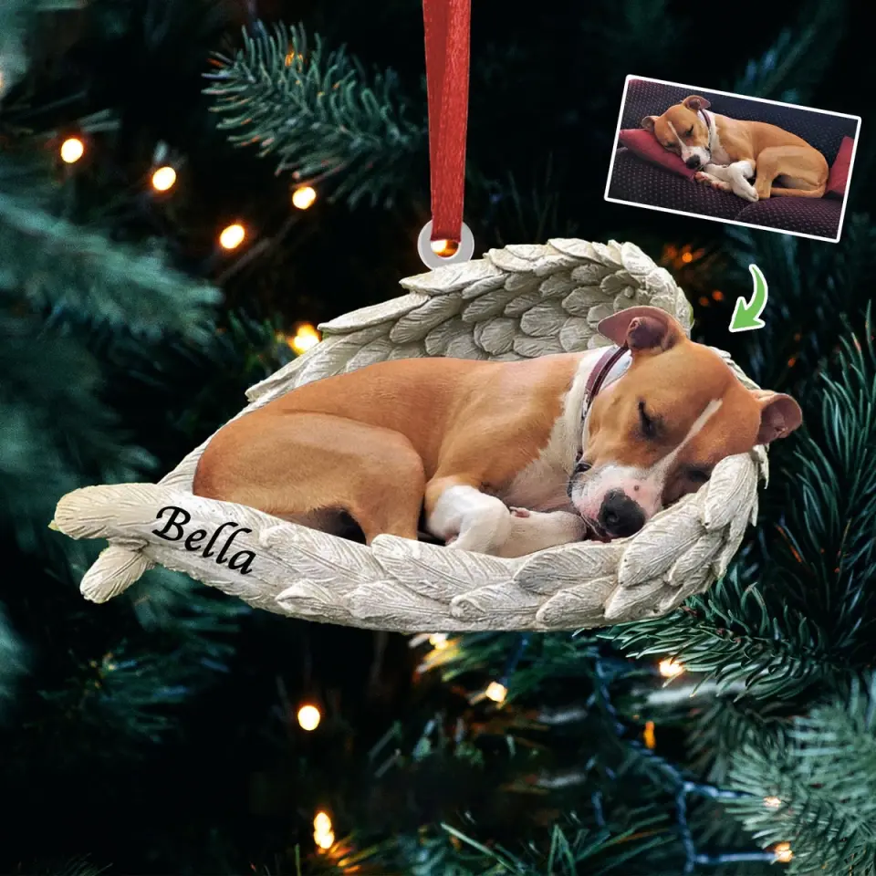 Sleeping Pet Within Angel Wings - Ornament For Car Christmas - Image 6
