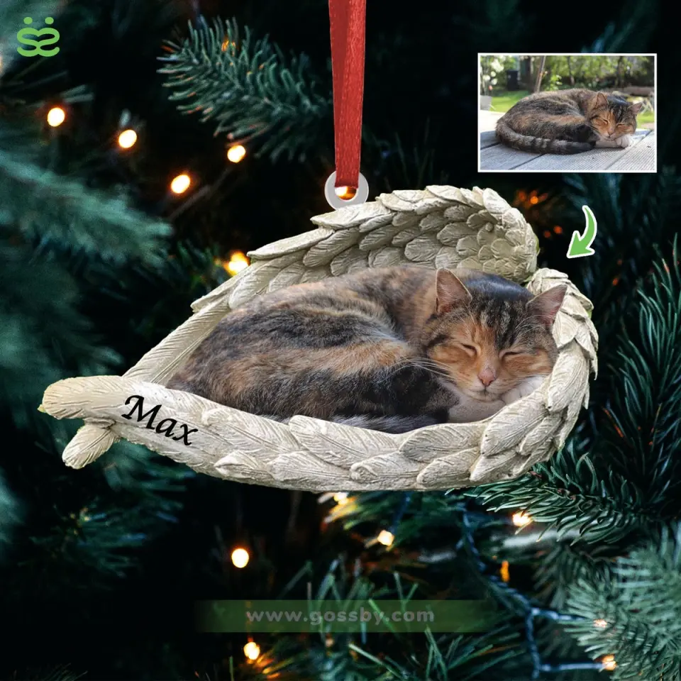 Sleeping Pet Within Angel Wings - Ornament For Car Christmas - Image 7