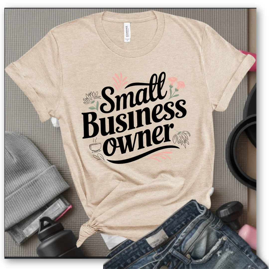 Small Business Owner - Floral Unisex Jersey Short Sleeve Shirt - Gift for Strong Women, Feminists - Bella Canvas 3001 - Image 2