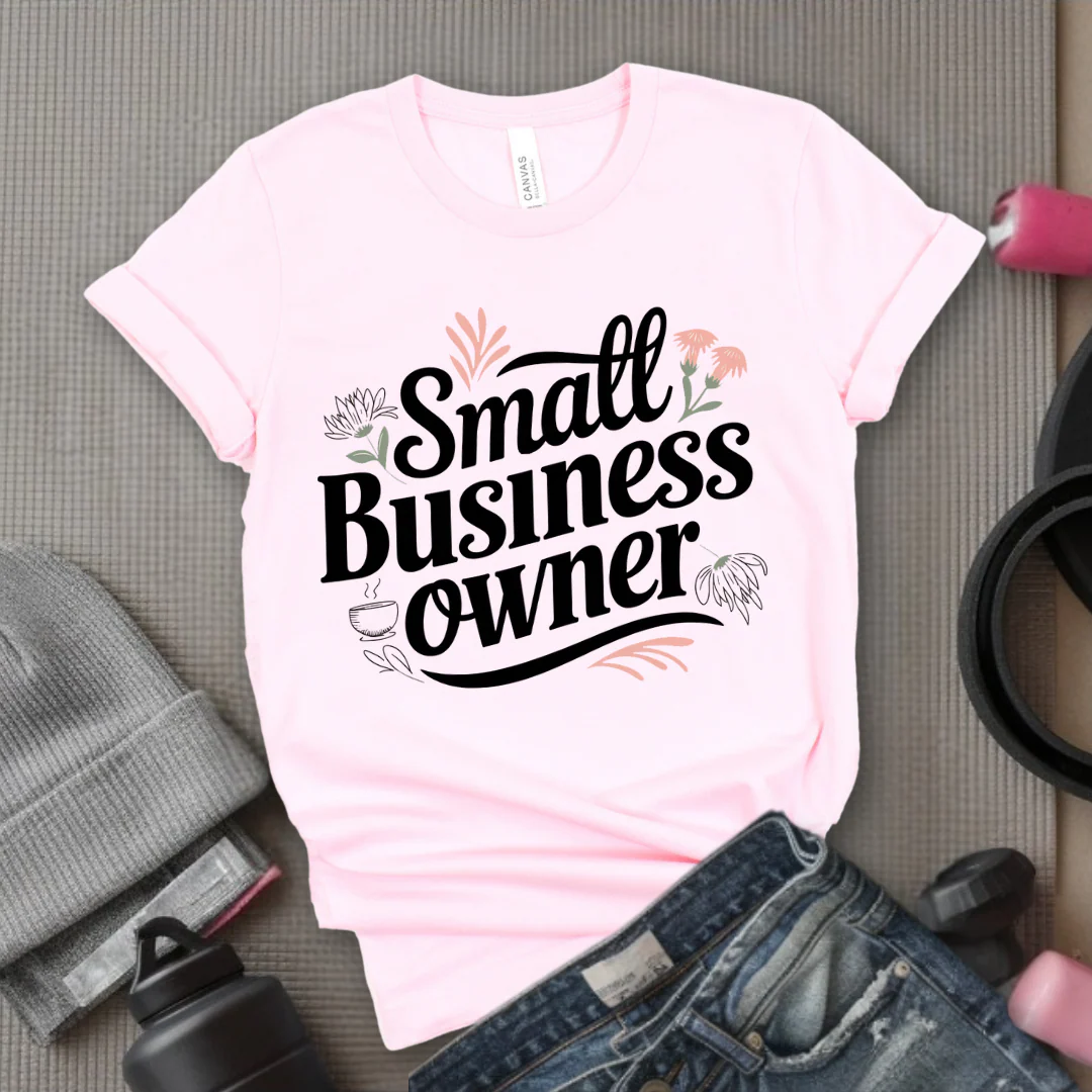 Small Business Owner - Floral Unisex Jersey Short Sleeve Shirt - Gift for Strong Women, Feminists - Bella Canvas 3001 - Image 3