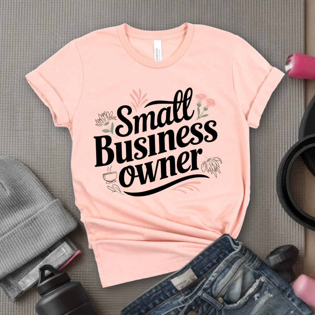 Small Business Owner - Floral Unisex Jersey Short Sleeve Shirt - Gift for Strong Women, Feminists - Bella Canvas 3001 - Image 5