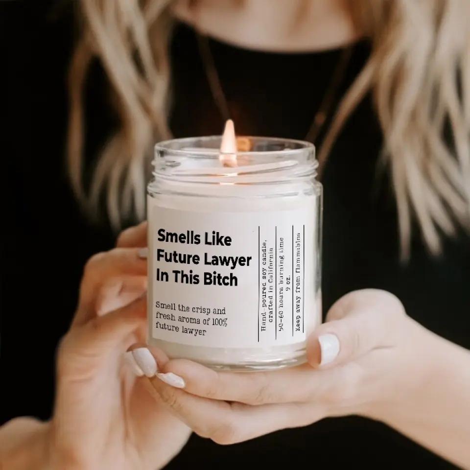 Smells Like Future Lawyer In This Bitch Personalized Candle - Image 3