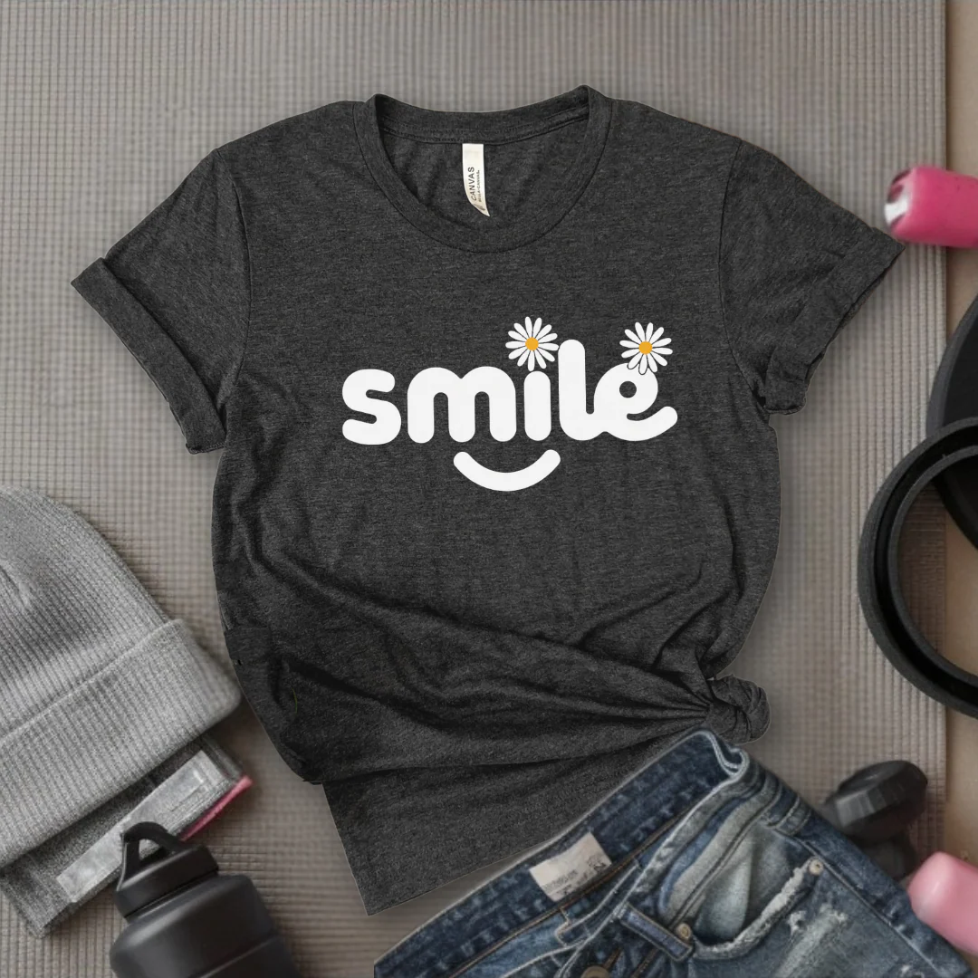Smile Daisy - Feminist T-Shirt - Women Empowerment Tee - Bella Canvas 3001 - Image 2