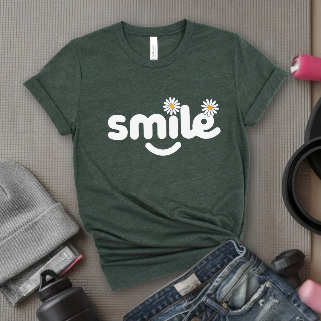 Smile Daisy - Feminist T-Shirt - Women Empowerment Tee - Bella Canvas 3001 - Image 3