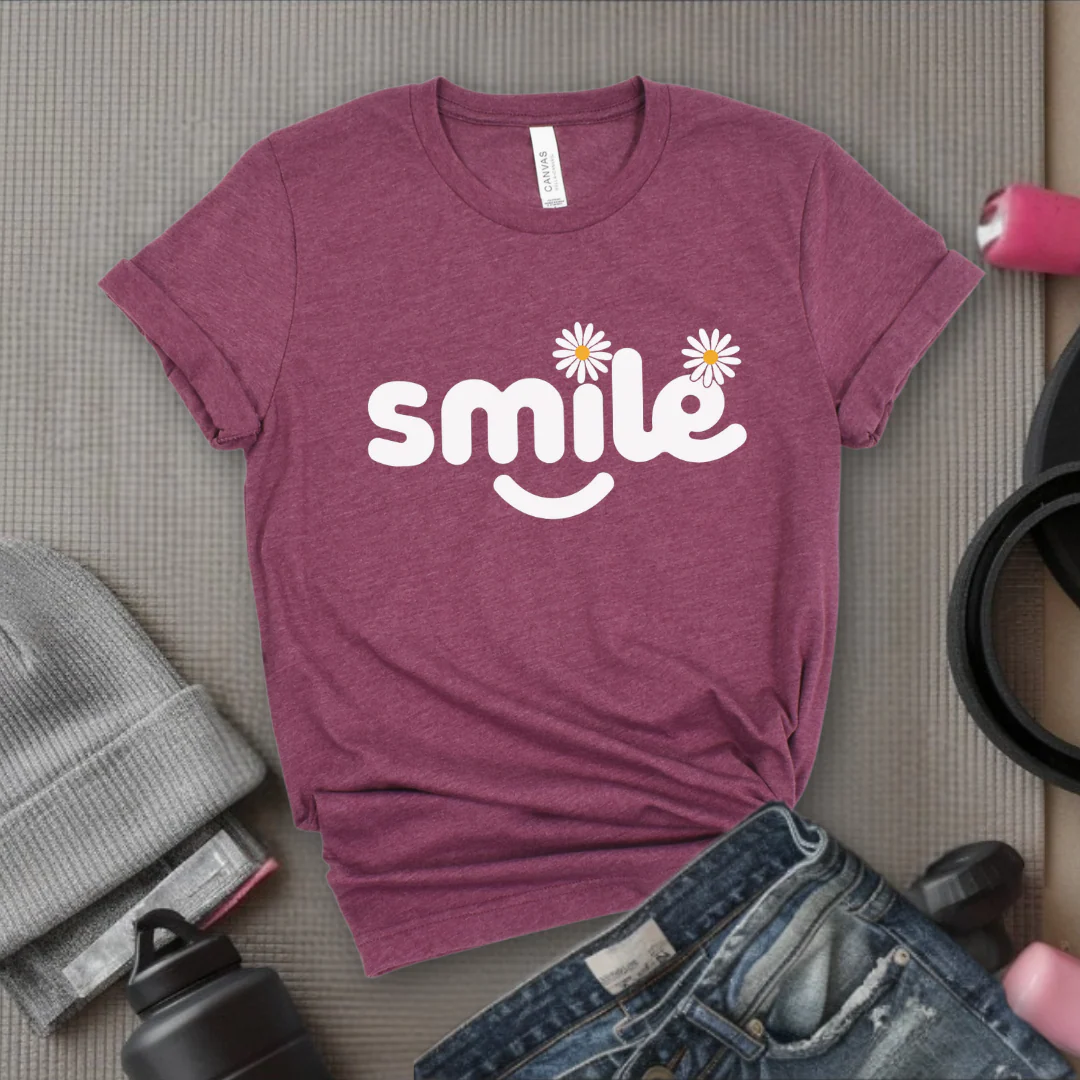 Smile Daisy - Feminist T-Shirt - Women Empowerment Tee - Bella Canvas 3001 - Image 4