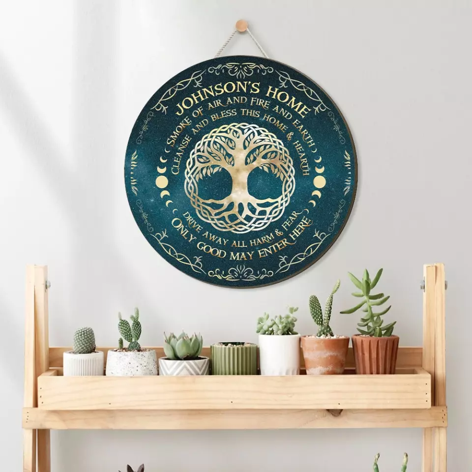 Smoke Of Air And Fire And Earth - Round Wooden Sign - Image 8