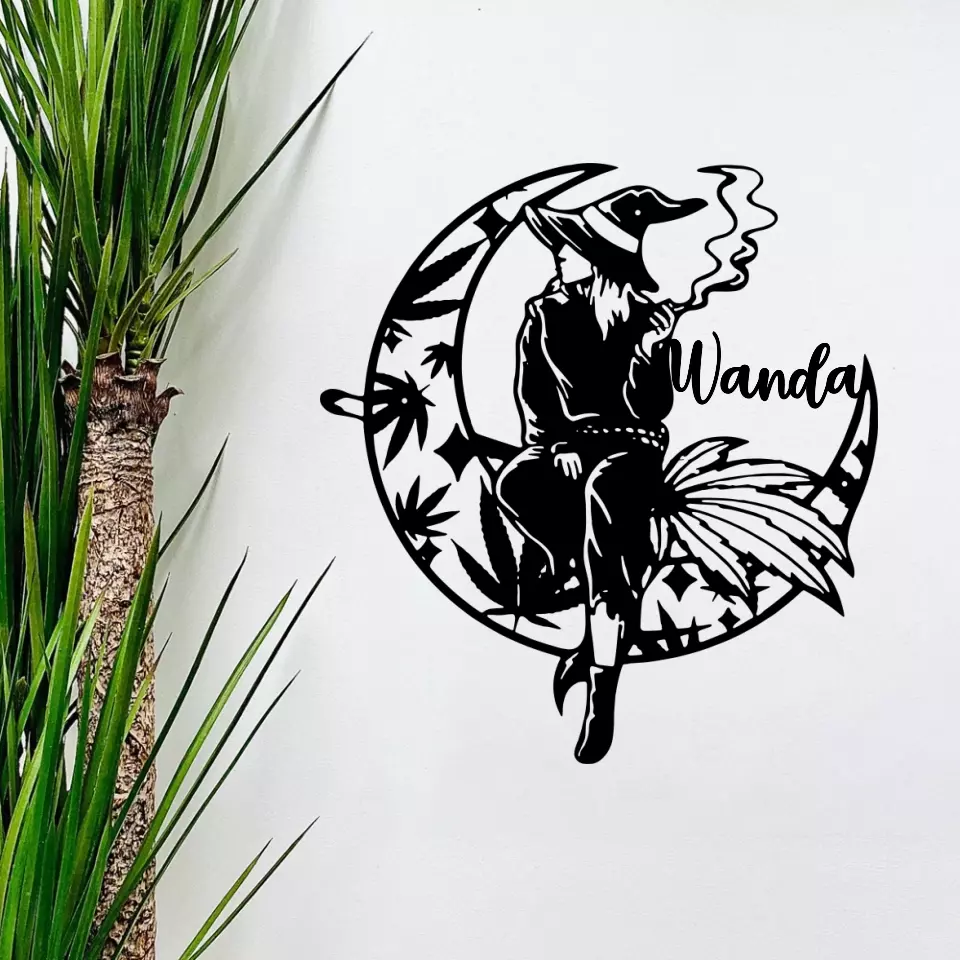 Smoking Witch - Cut Metal Sign