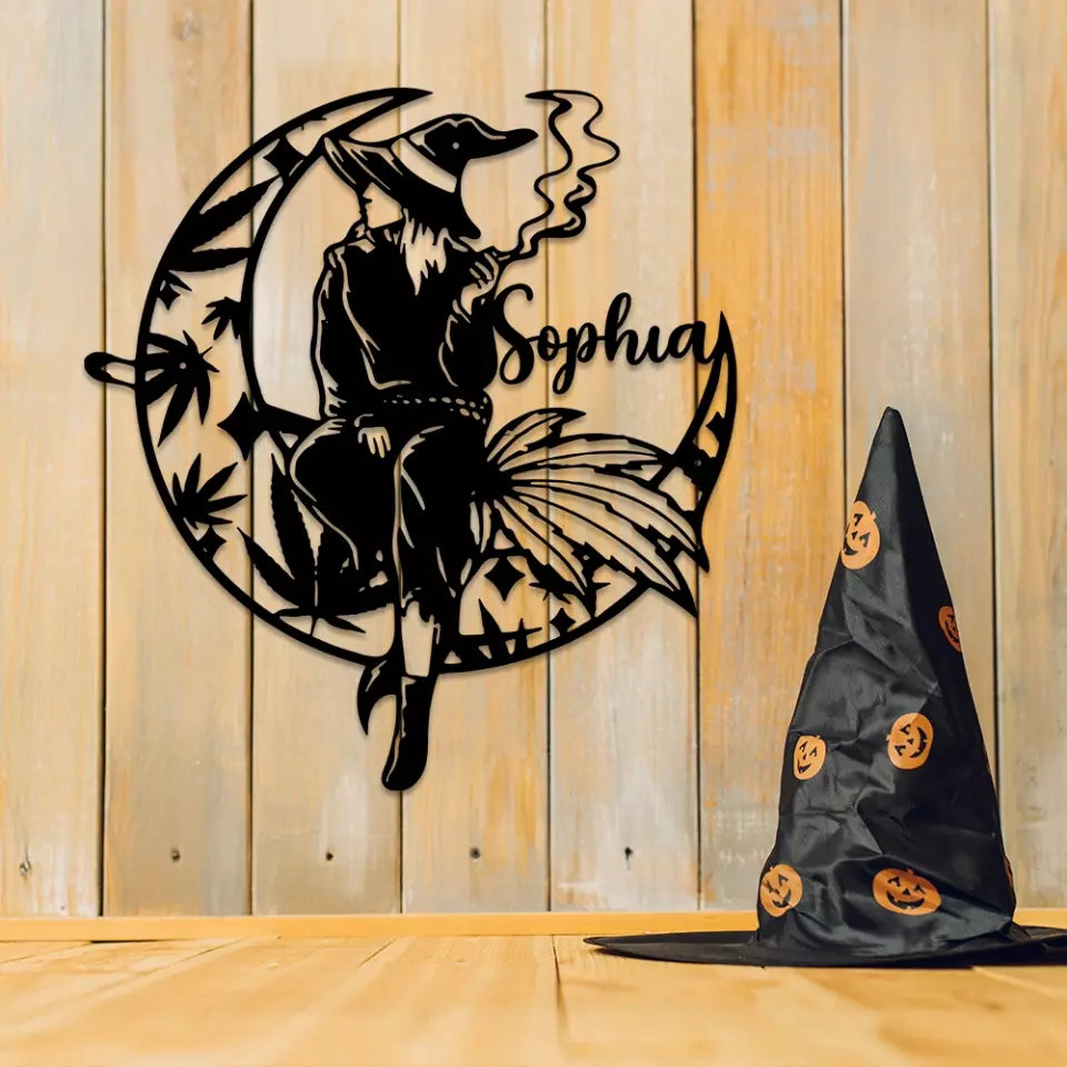 Smoking Witch - Cut Metal Sign - Image 4