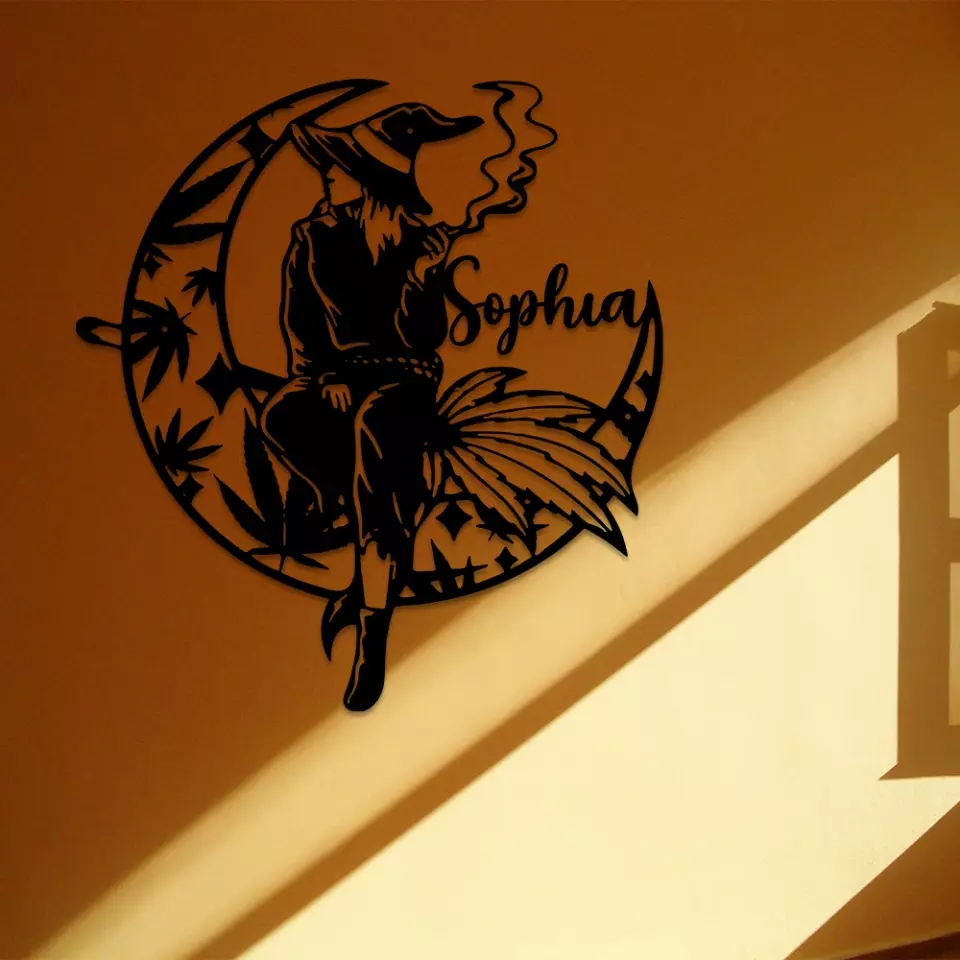 Smoking Witch - Cut Metal Sign - Image 5