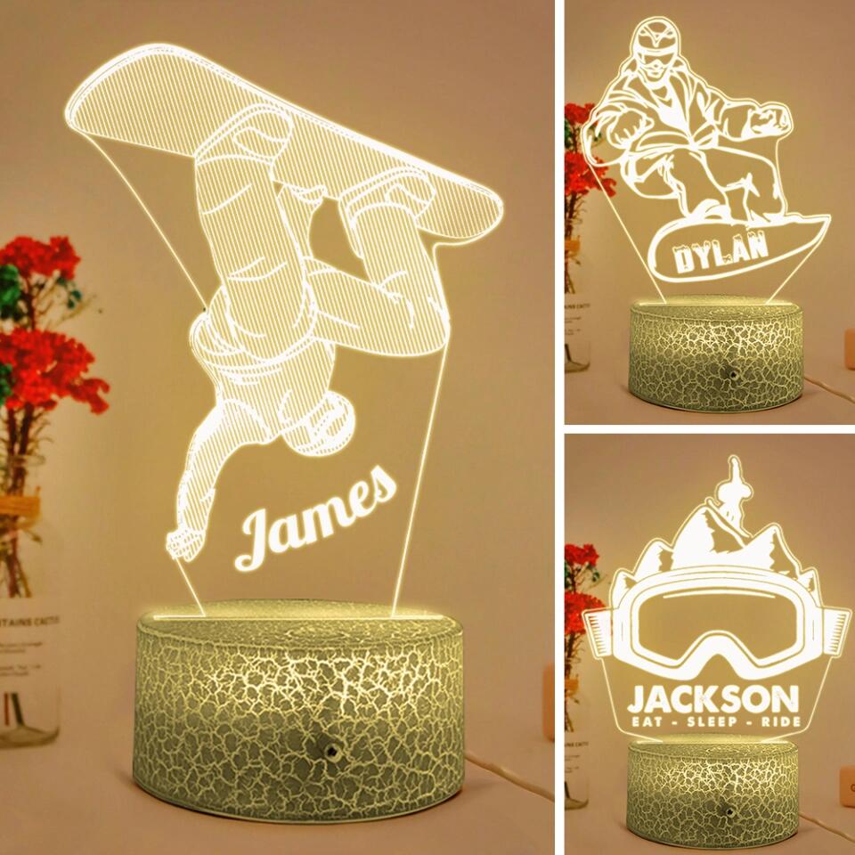 Snowboarder Positions - Personalized 3D Led Night - Gift For Snowboarder Skiing - Image 5