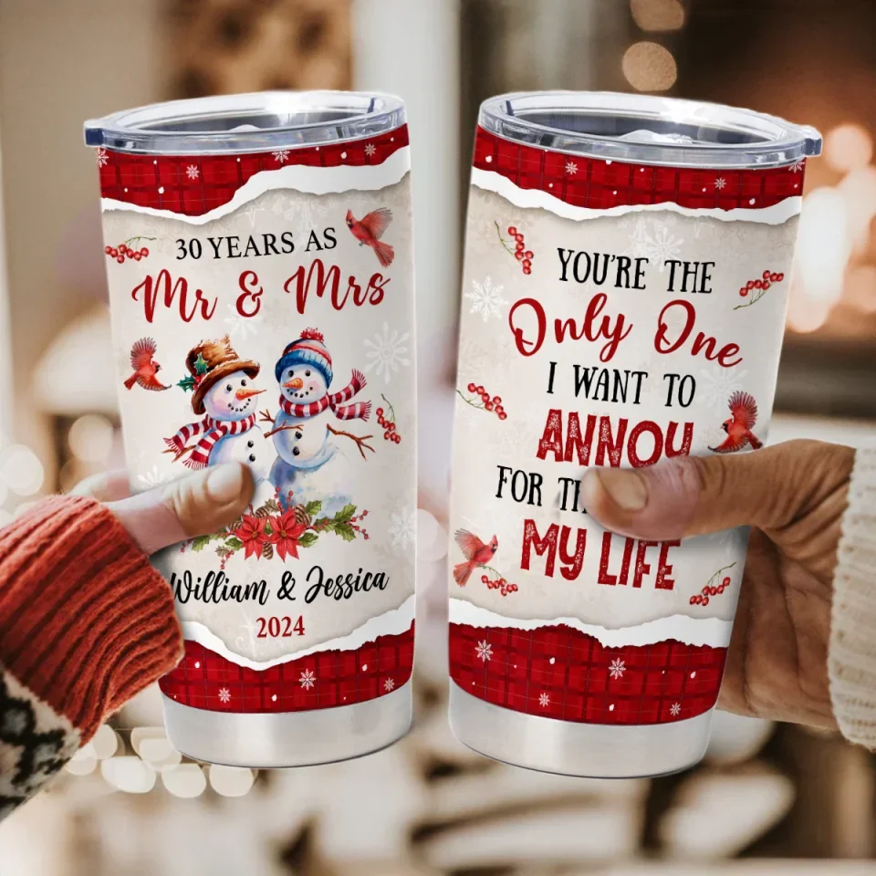 Snowmen Couple - I Love Annoying You – Personalized 20oz Tumbler – Christmas Gifts for Wife, Couples, Husband, Parents, Lovers - Image 7