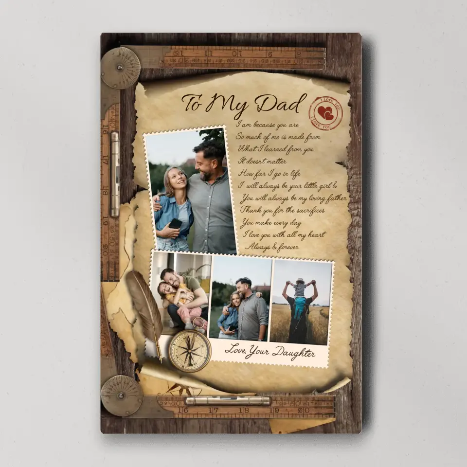So Much Of Me Is Made From What I Learned From You - Personalized Canvas Poster - Image 3