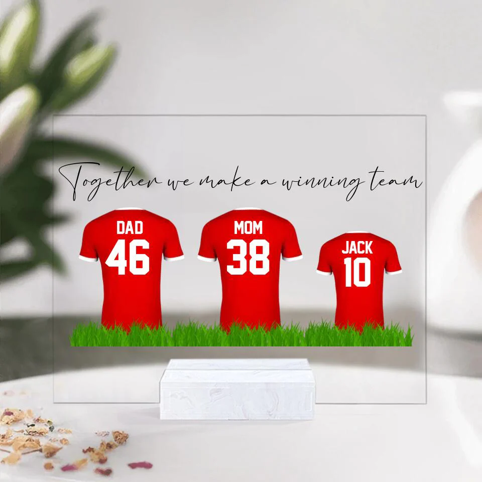 Soccer Family Together We Make a Winning Team - Personalized Acrylic Plaque - Image 3