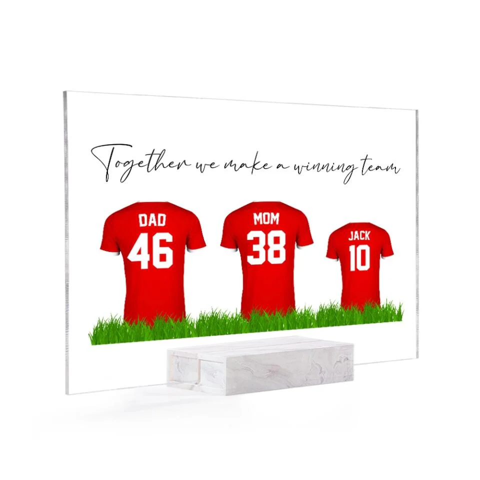 Soccer Family Together We Make a Winning Team - Personalized Acrylic Plaque - Image 4