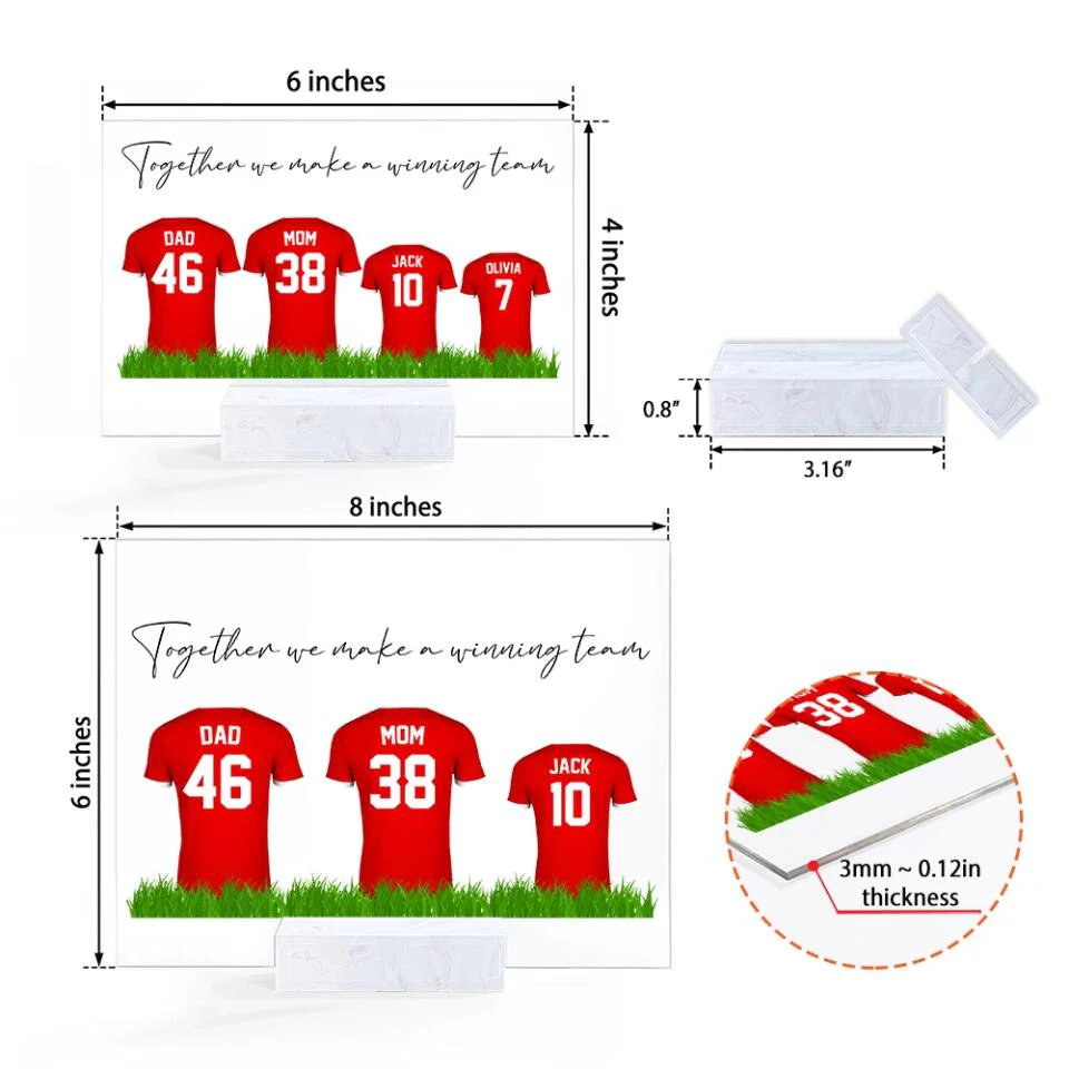Soccer Family Together We Make a Winning Team - Personalized Acrylic Plaque - Image 5