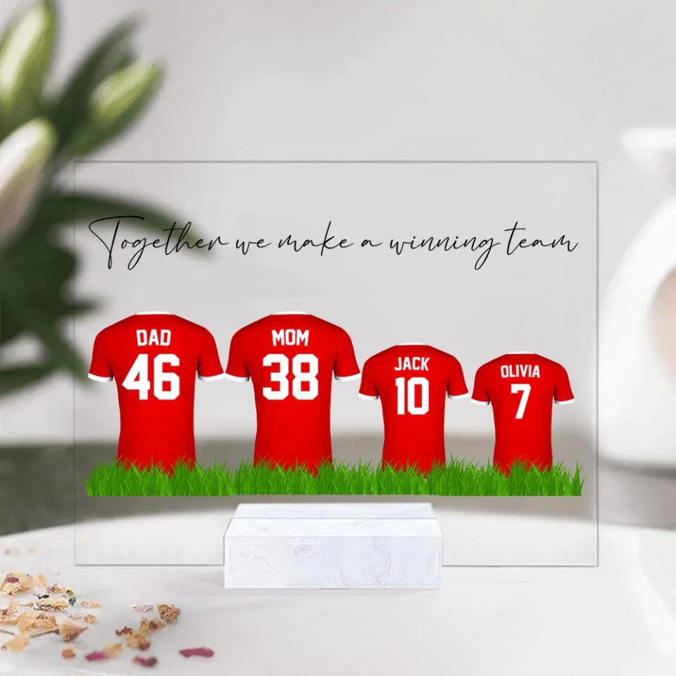 Soccer Family Together We Make a Winning Team - Personalized Acrylic Plaque - Image 7