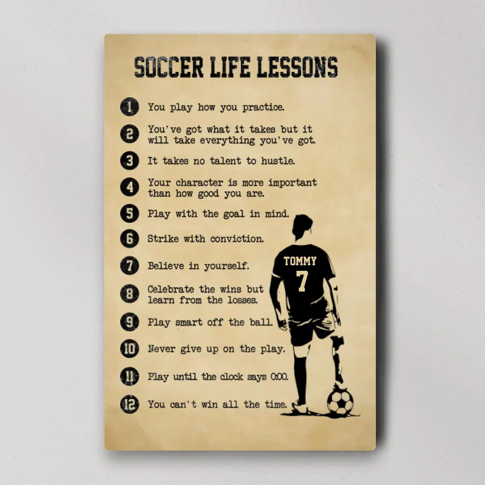 Soccer Life Lessons Custom Canvas Poster Gift For Soccer Players - Image 3