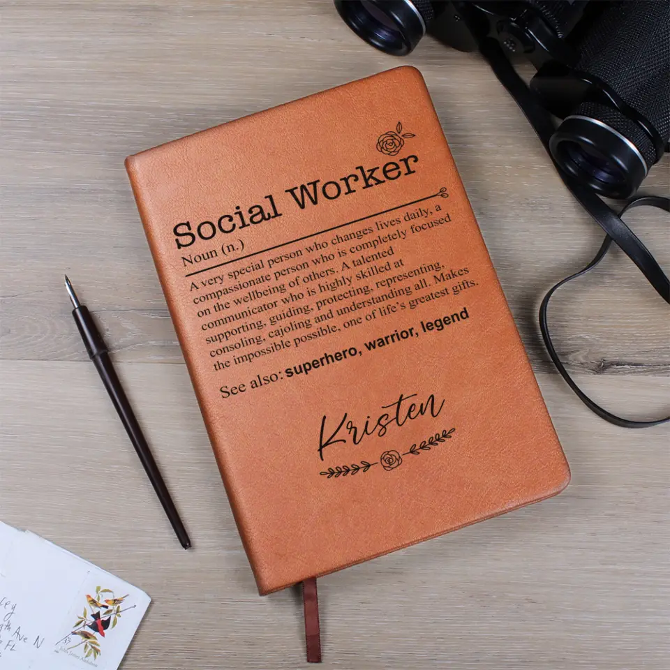 Social Worker Definition JournalCustom Name Birthday Promotion Thank You Gift for Coworkers Boss Bestie - Image 2