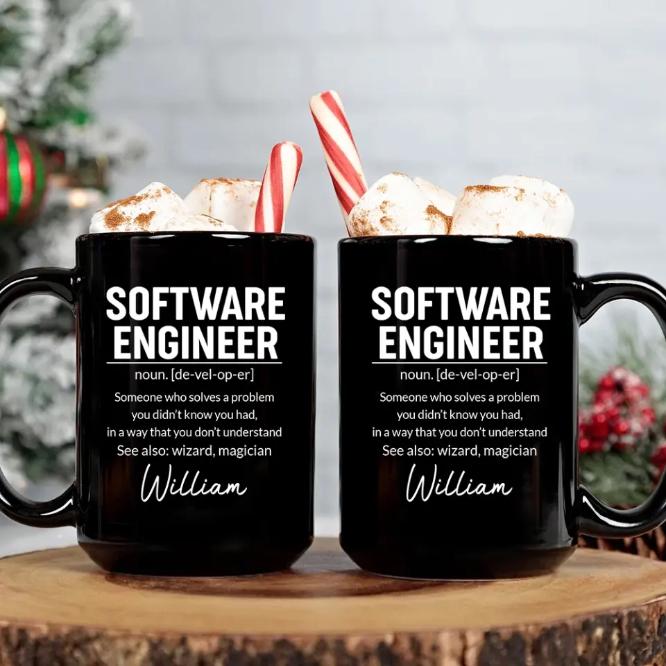Software Engineer Description - Custom Name Black Mug - Gift For Coder, Software Developers - Image 8