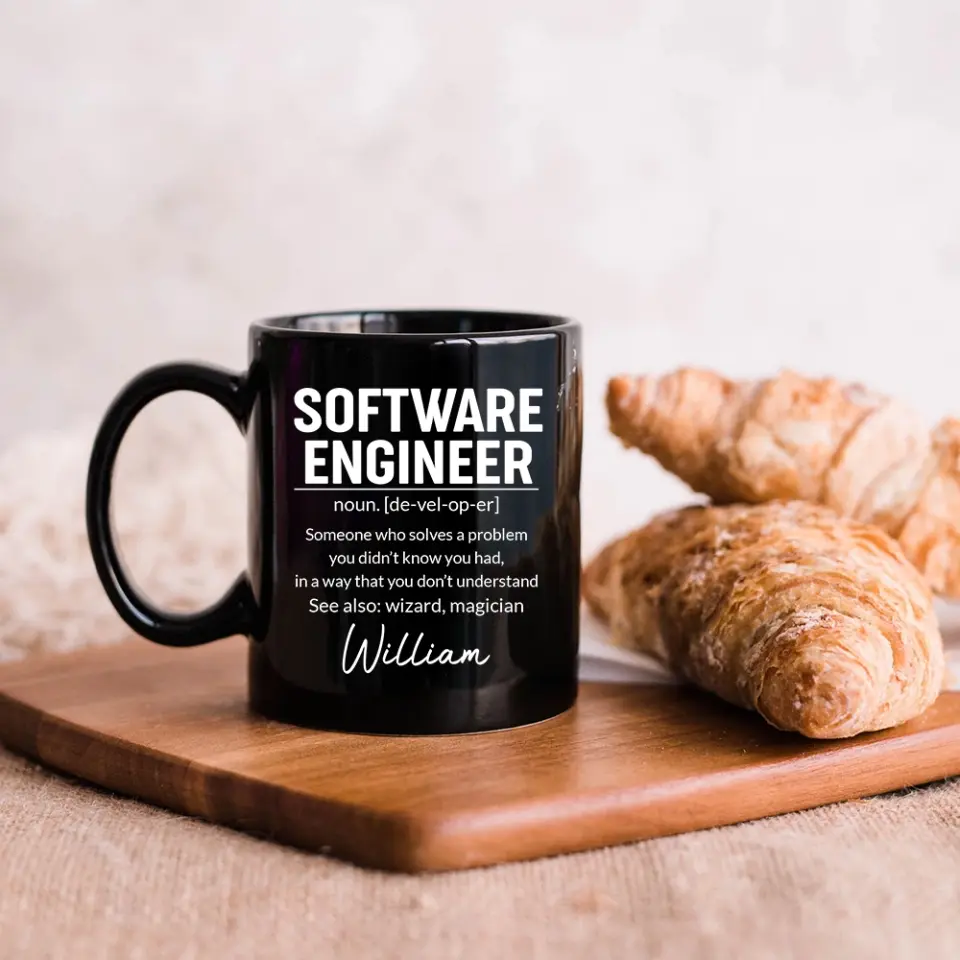 Software Engineer Description - Custom Name Black Mug - Gift For Coder, Software Developers - Image 9