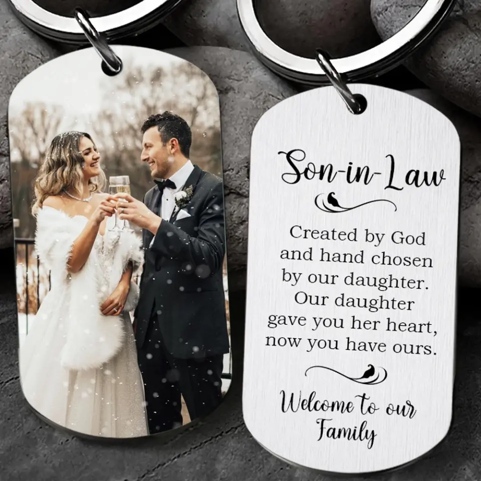 Son-in-law Hand Chosen By Daughter - Stainless Steel Keychain - Image 6