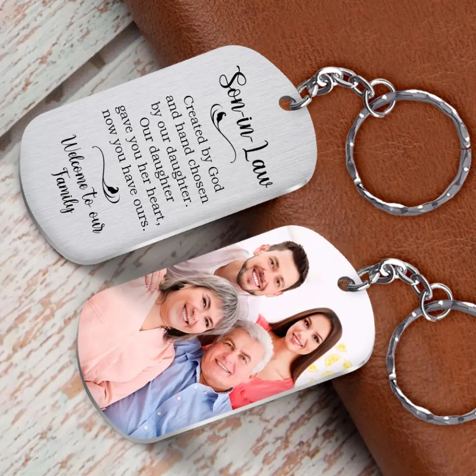 Son-in-law Hand Chosen By Daughter - Stainless Steel Keychain - Image 7