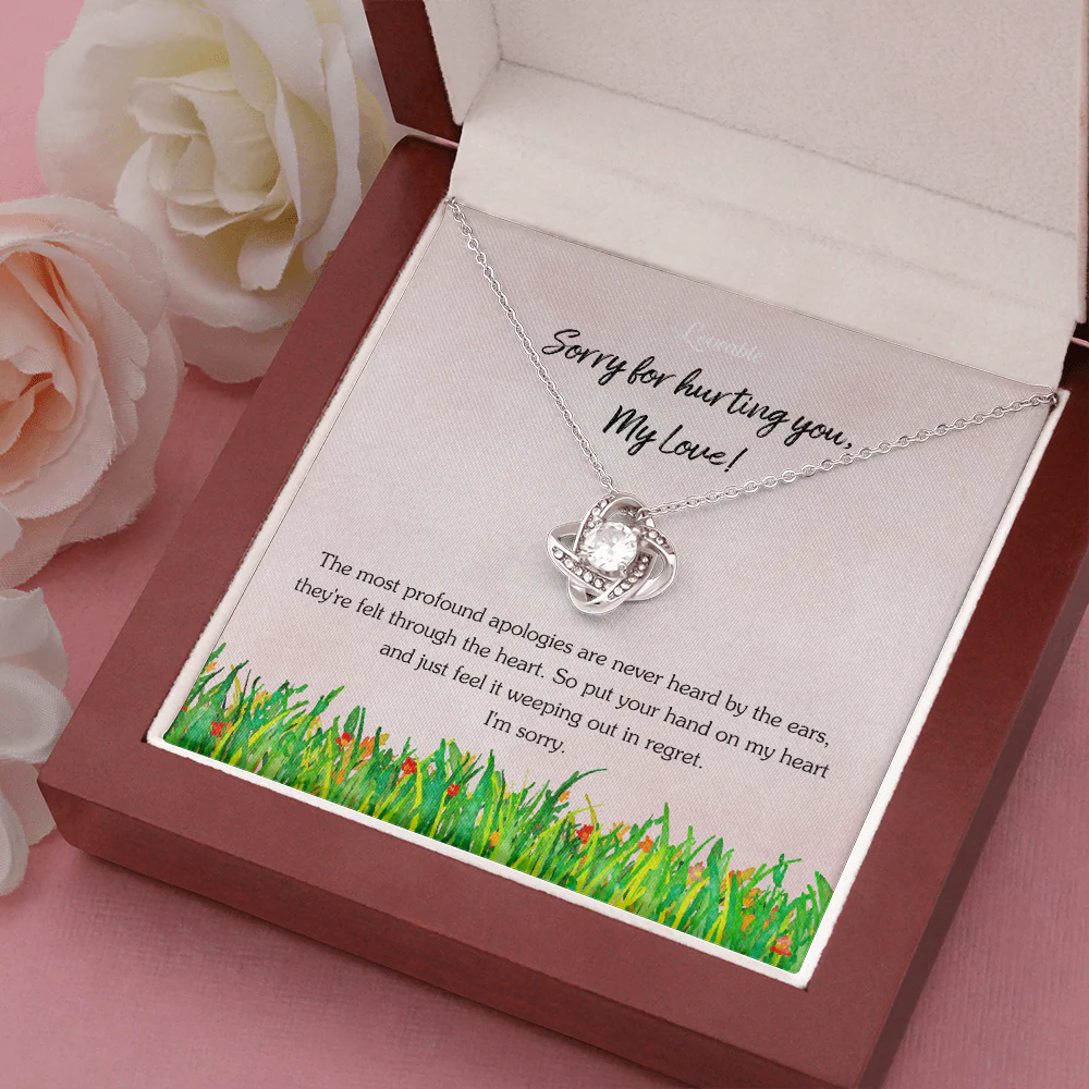 Sorry For Hurting You, My Love - White Gold Necklace - Sorry Gift For Wife - Image 6