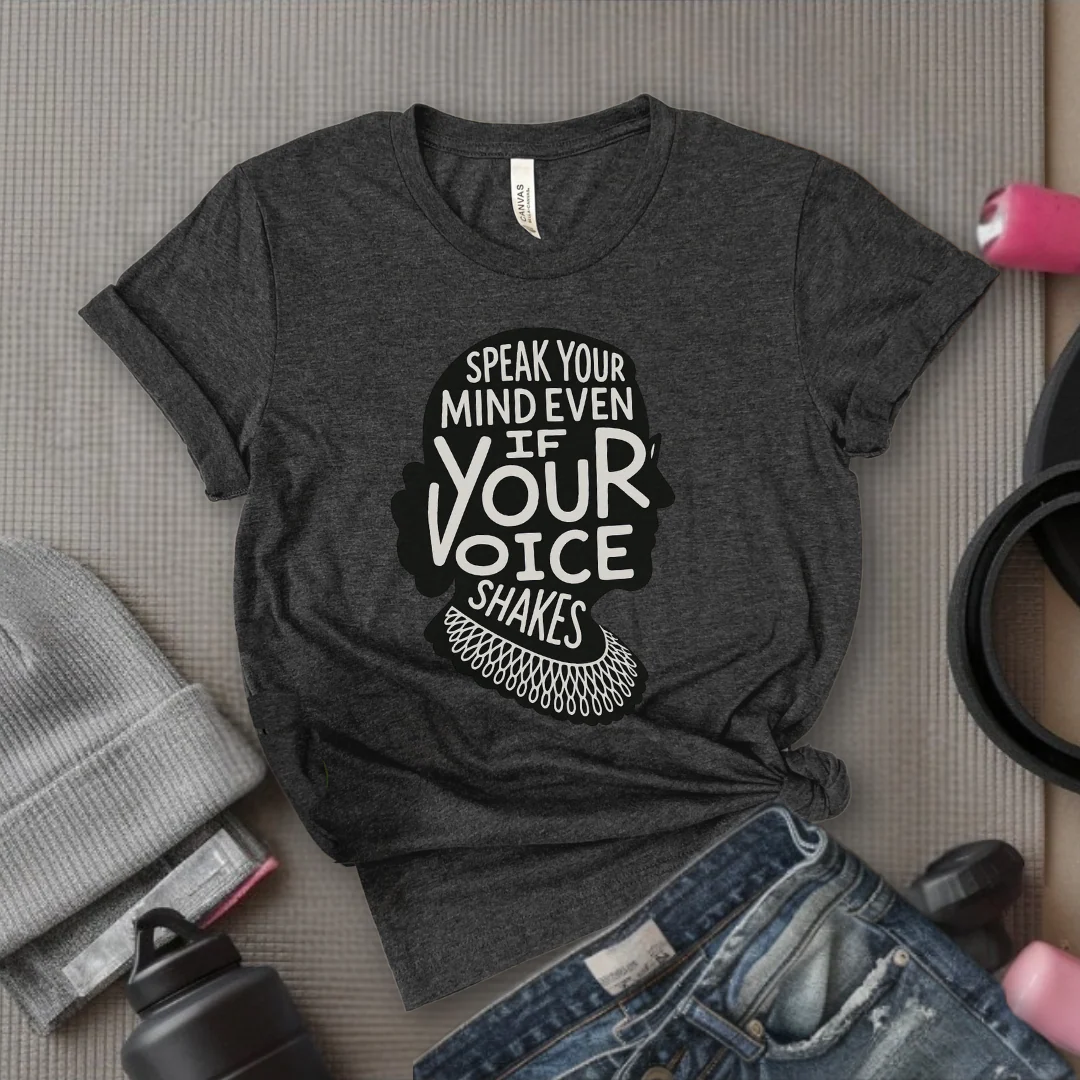 Speak Your Mind Even If Your Voice Shakes V3 - Women Empowerment Tee - Gift for Her - Bella Canvas 3001 - Image 2