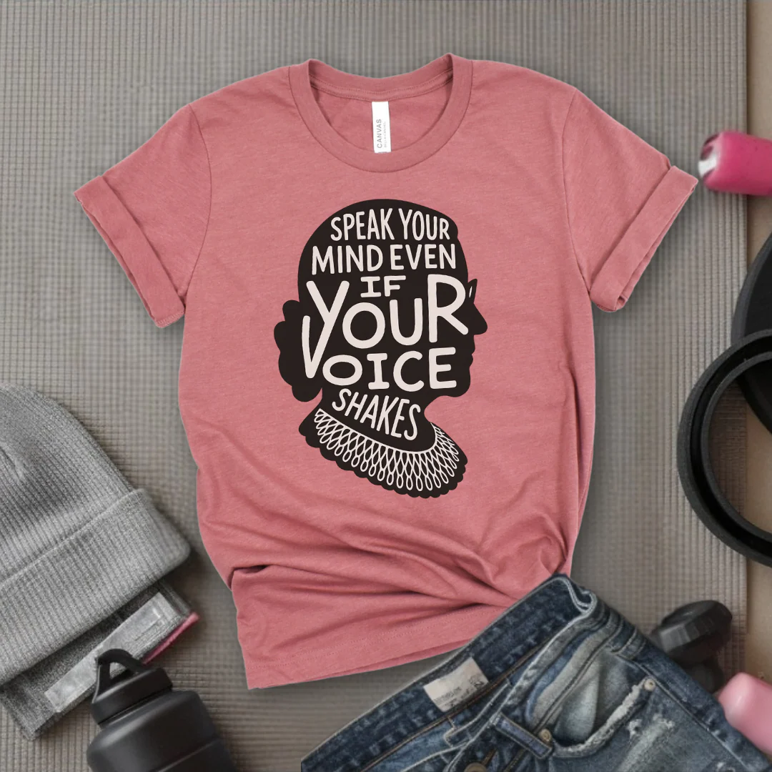 Speak Your Mind Even If Your Voice Shakes V3 - Women Empowerment Tee - Gift for Her - Bella Canvas 3001 - Image 4
