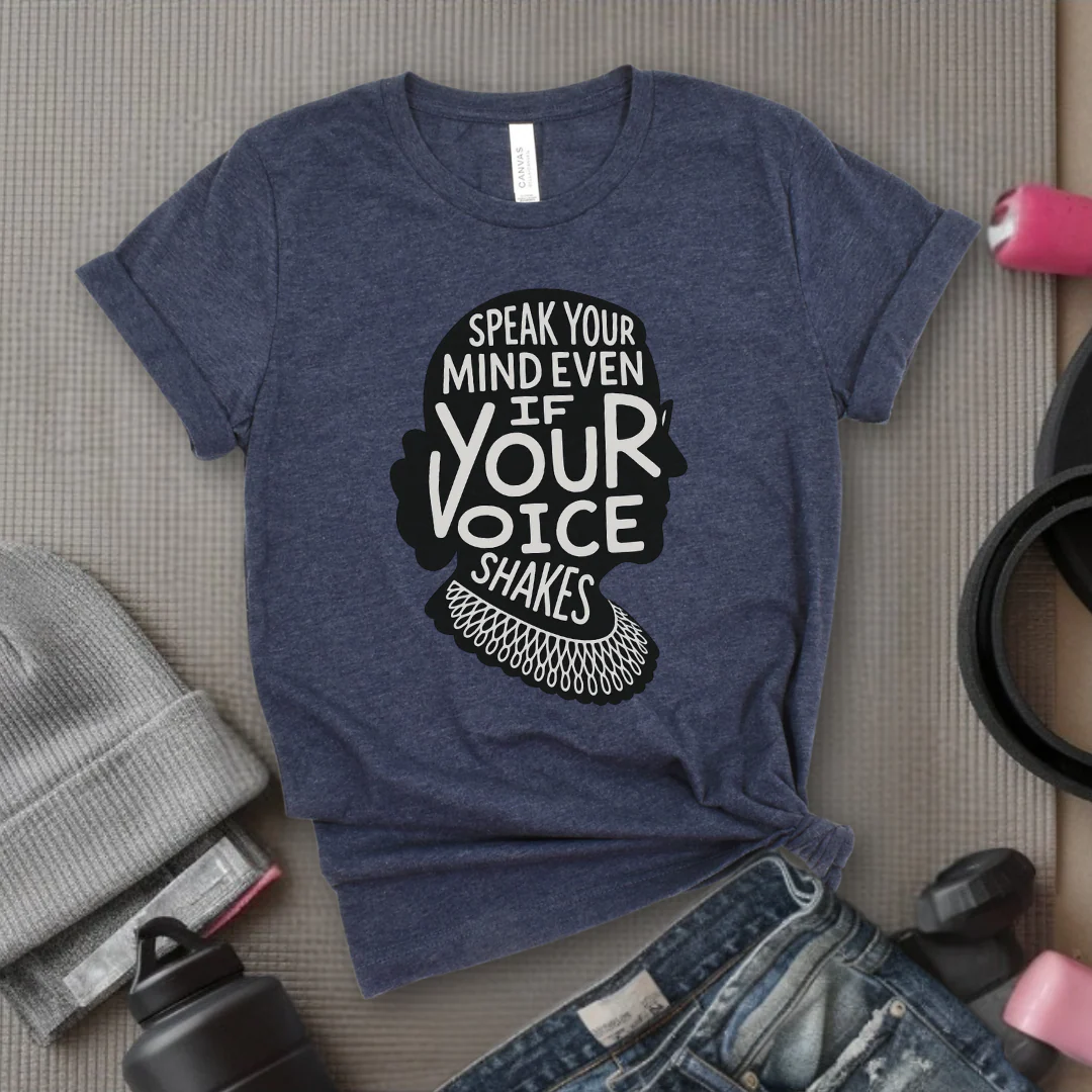Speak Your Mind Even If Your Voice Shakes V3 - Women Empowerment Tee - Gift for Her - Bella Canvas 3001 - Image 6