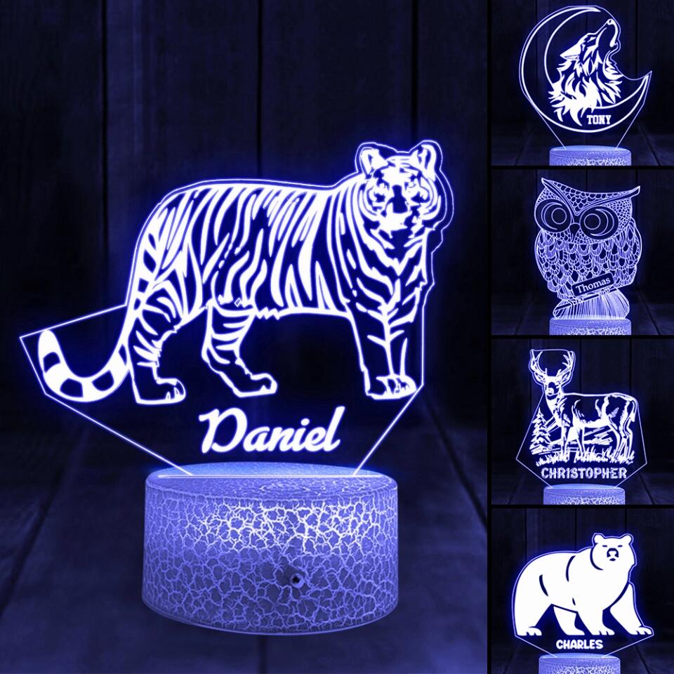 Spirit Animal - Deer Tiger Bear Owl Wolf Personalized 3D Led Light - Image 3