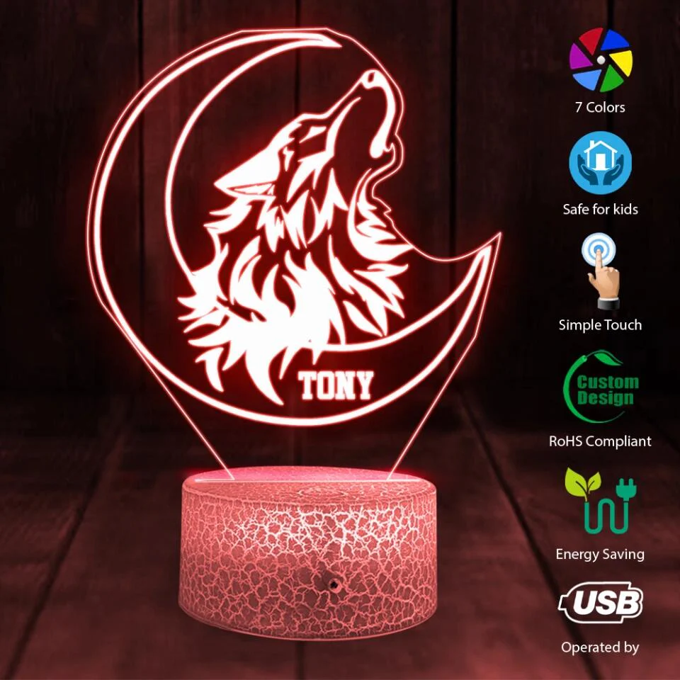 Spirit Animal - Deer Tiger Bear Owl Wolf Personalized 3D Led Light - Image 4