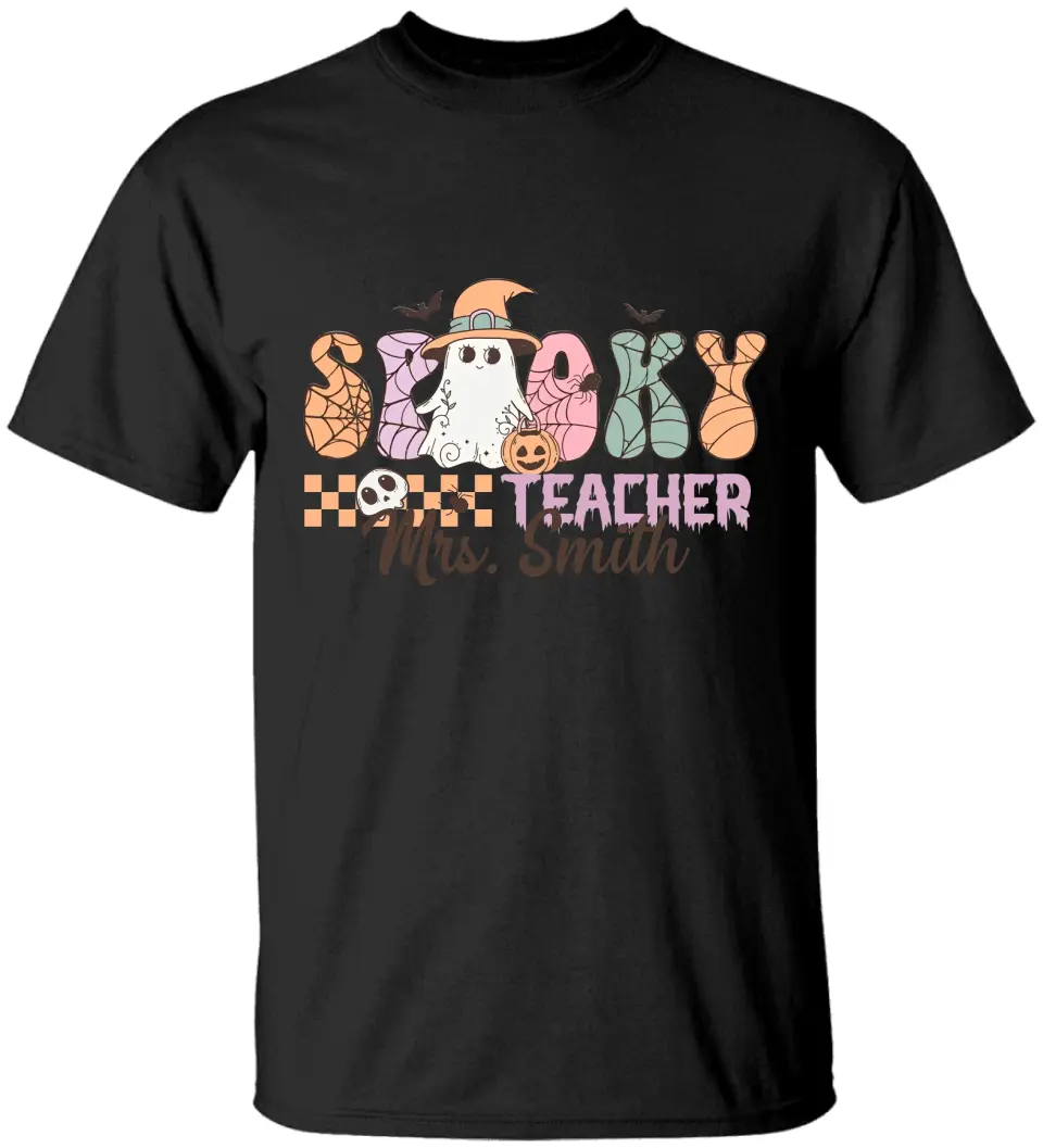 Spooky Teacher - Custom Name Shirt Sweatshirt - Halloween Gift For Teacher | 308IHPNPTS966 - Image 8