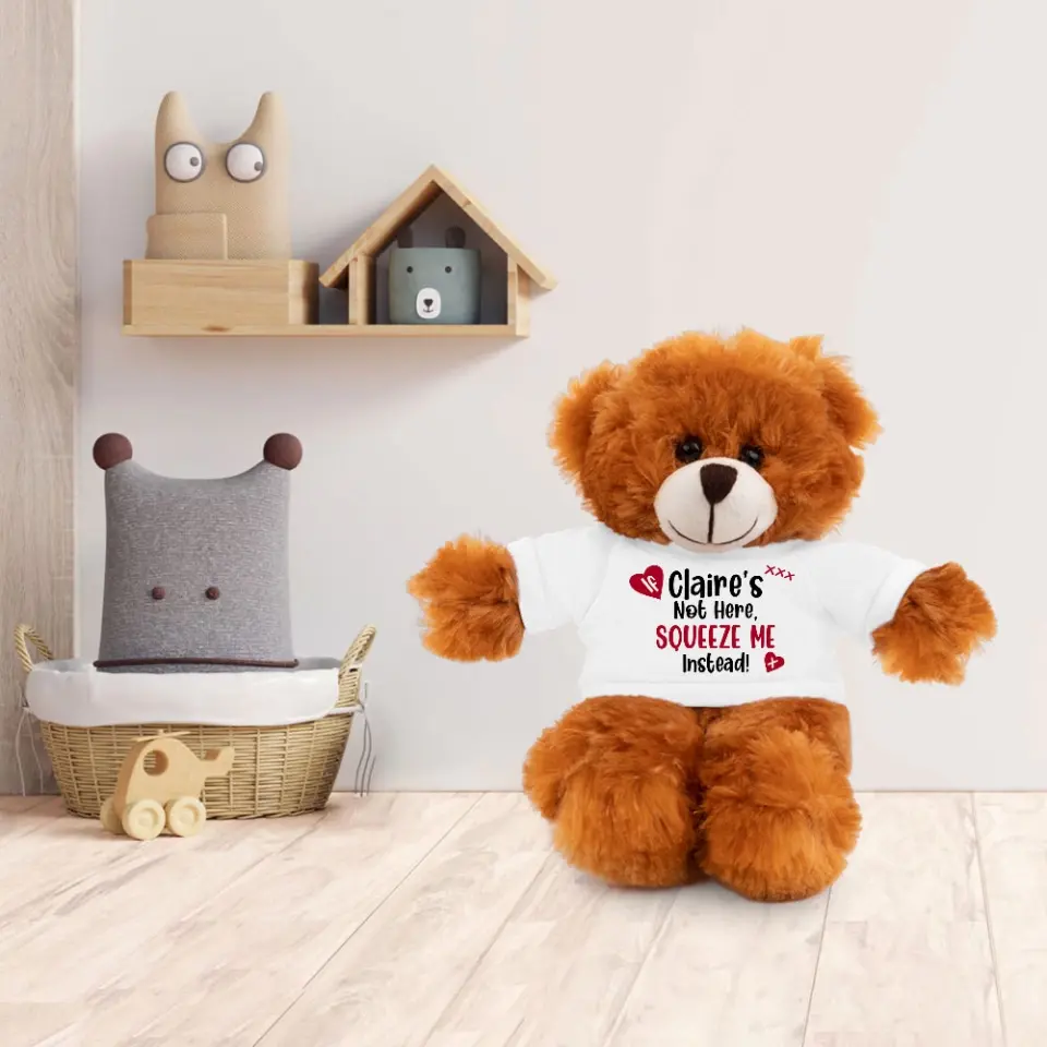 Squeeze Me Instead - Personalized Teddy Bear With T-shirt Multi Color - Moving Away Gifts - Image 6
