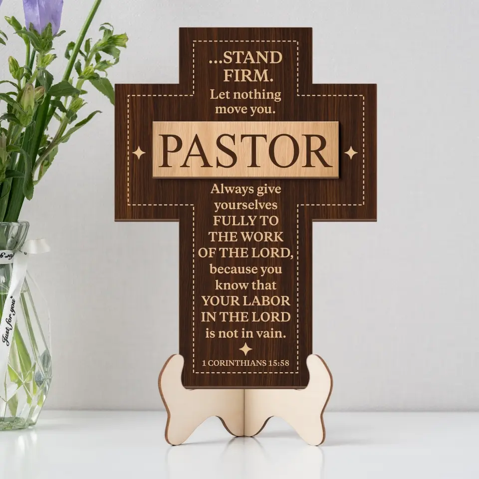 Stand Firm Let Nothing Move You Special 2-Layer Wooden Sign - Gift for Pastors - Image 3