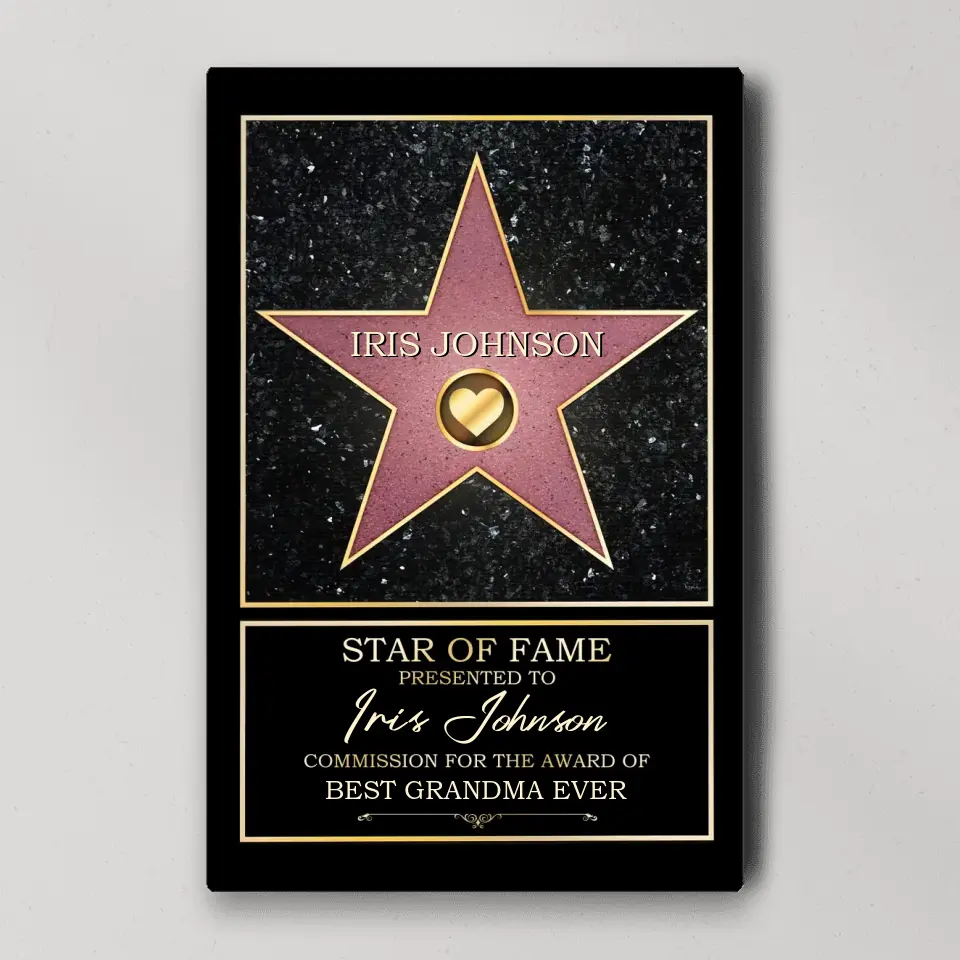 Star Of Fame Presented To - Personalized Canvas/Poster Wall Art - Gift For Theatre, Movie Lovers - Image 4