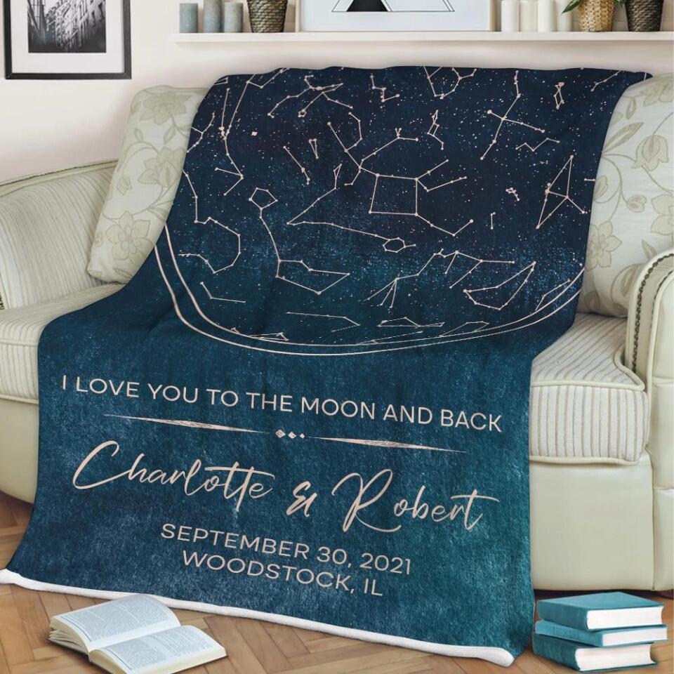 Starmap And Moon With Custom Quote-Best Personalized Blanket Gift For Birthday Anniversary-208IHNBNBL599 - Image 14
