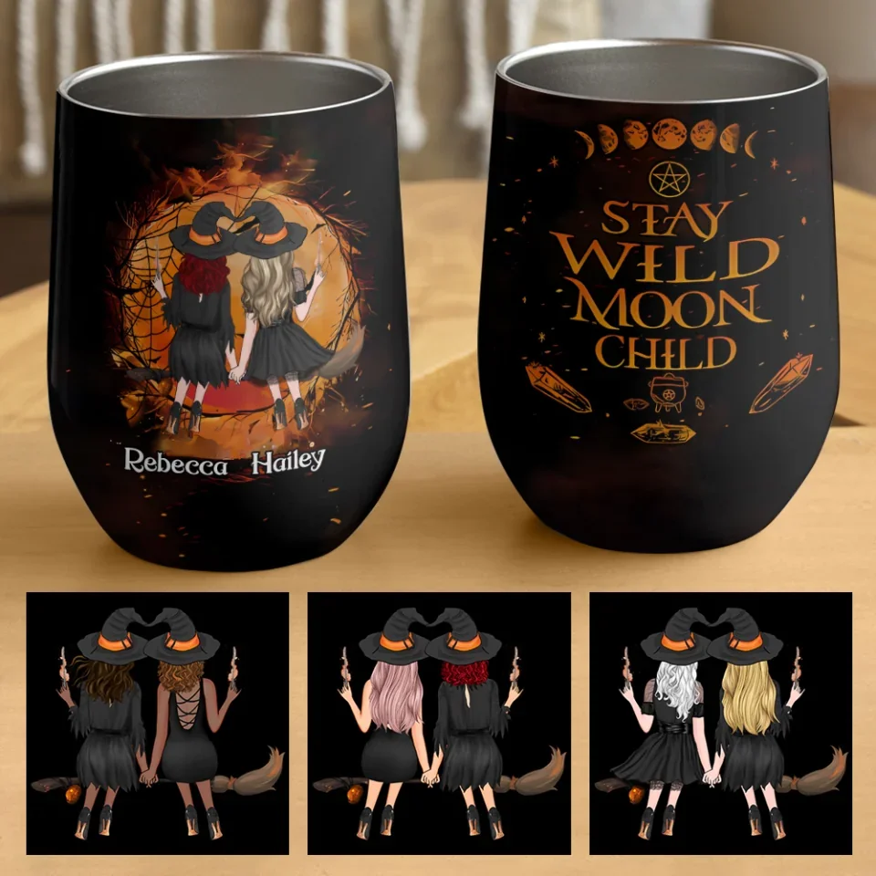 Stay Wild Moon Child - Personalized Wine Tumbler - Witchy Gift for Friends - Image 13