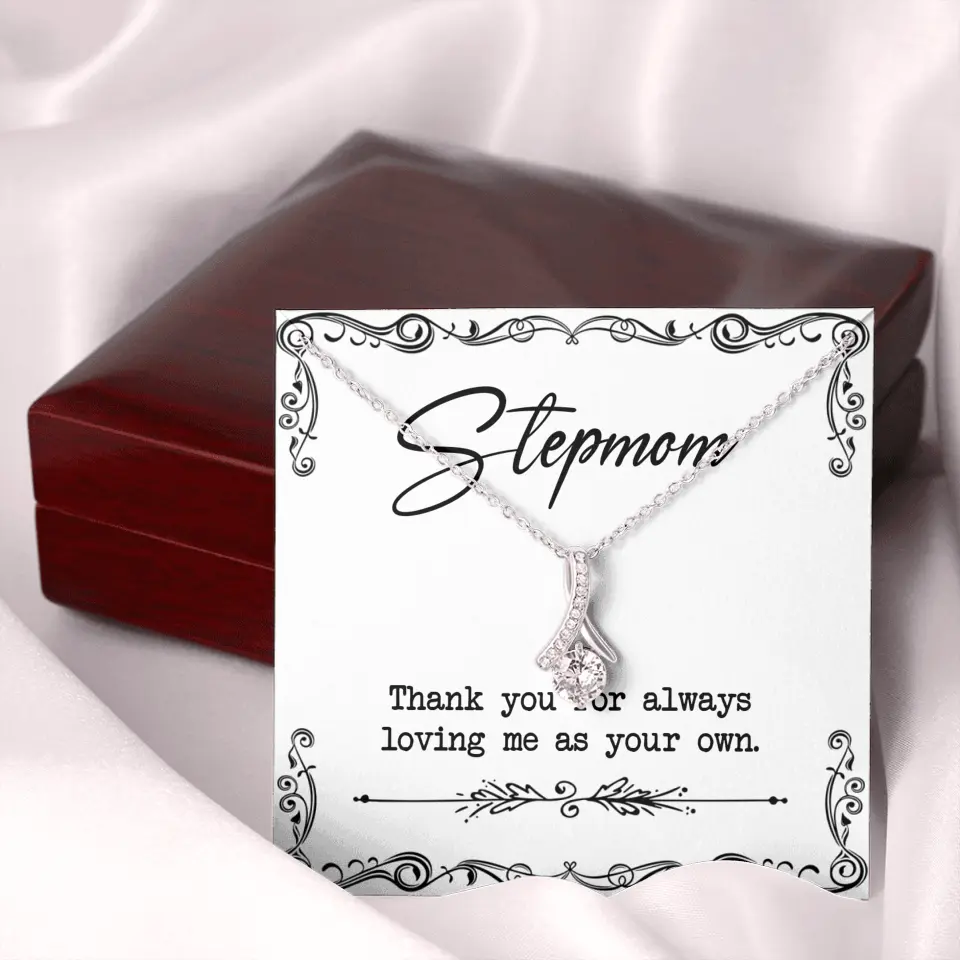 Stepmom, Thank You For Loving Me As Your Own - Personalized Necklace - Gift For Stepmom - Image 11