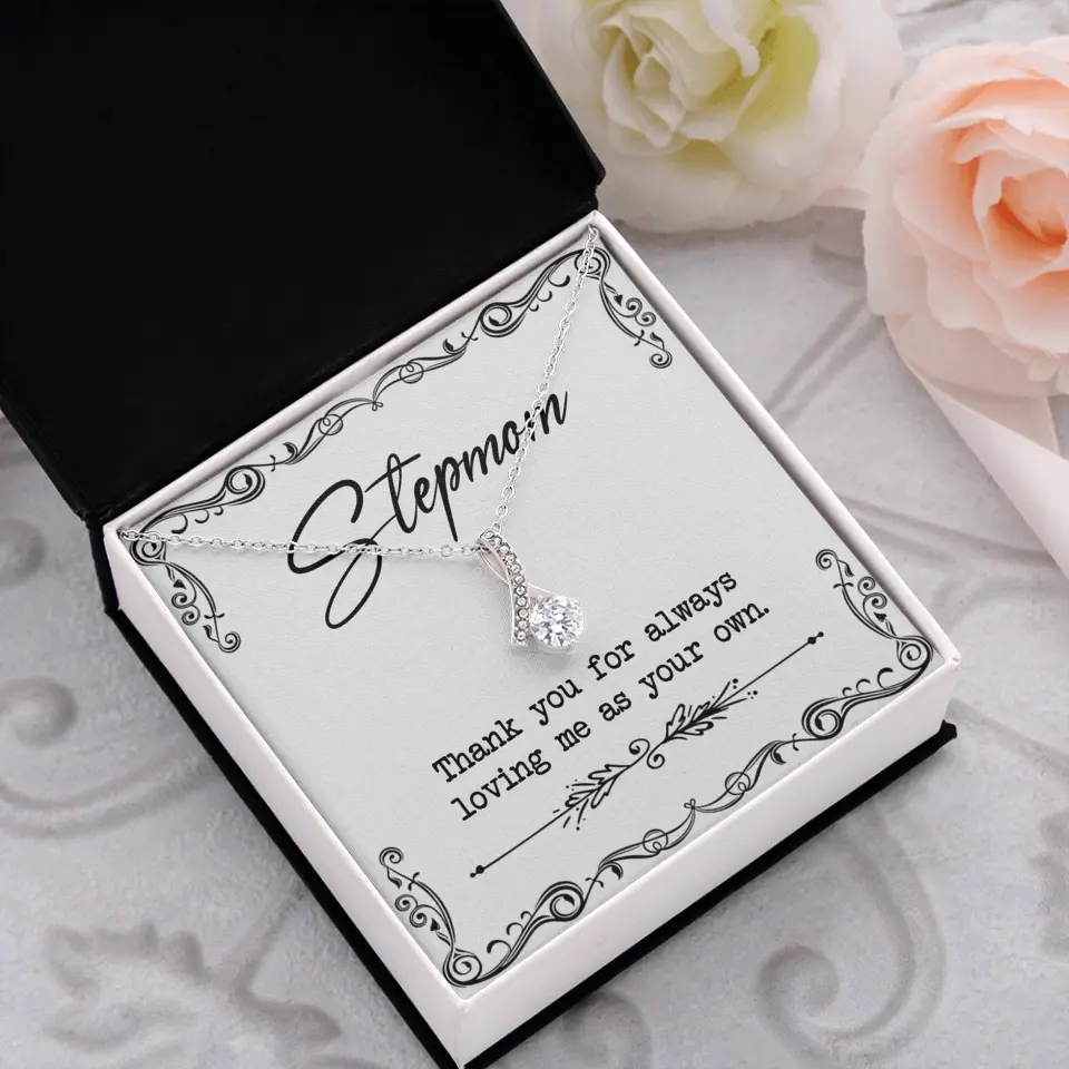 Stepmom, Thank You For Loving Me As Your Own - Personalized Necklace - Gift For Stepmom - Image 4