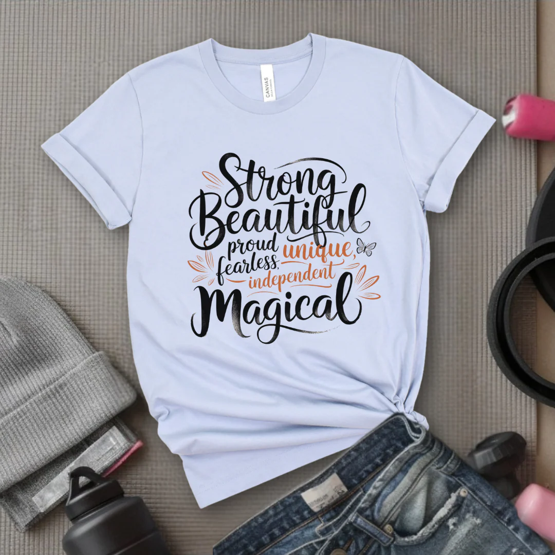 Strong, Beautiful, Proud, Unique, Fearless, Powerful, Independent, Magical - Bold Women In History Tee - Gifts for Her - Feminist Tee - Bella Canvas 3001 - Image 5